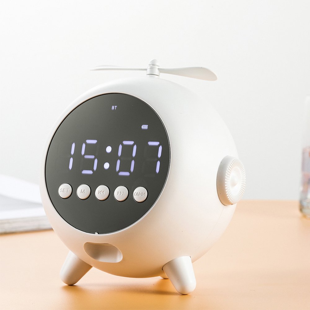 0-5-3.jpg Réveil Numérique à Miroir Rechargeable avec Haut-parleur Portable Bluetooth 5.0 - الصورة 1