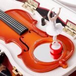 ⁦Boîte à Musique Vintage avec Déesse Rotative et Mécanisme de Violon – صندوق موسيقى مع آلية كمان⁩ - الصورة ⁦2⁩