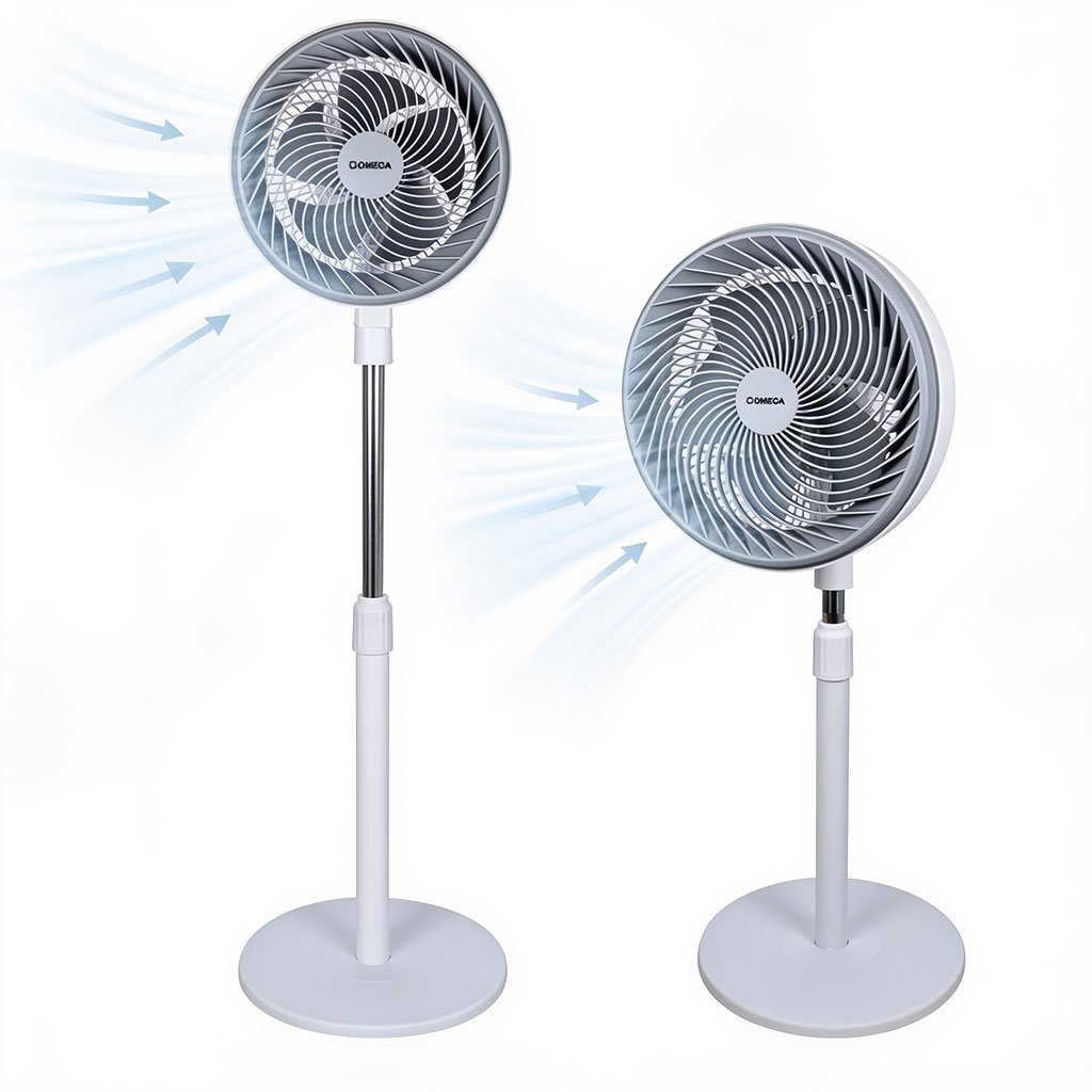 1782292821265_6jbzoigk_0 Ventilateur Sur Pied Circulateur d'Air Hauteur Réglable Design Moderne - مروحة تدوير الهواء قابلة لتعديل الارتفاع - الصورة 1