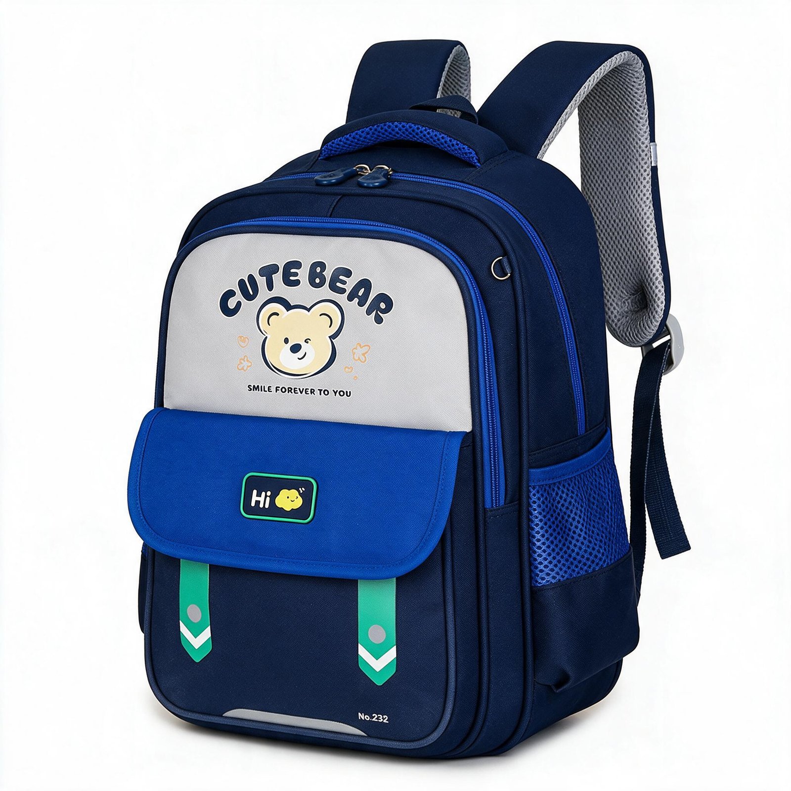 1786451505365_l1zea37m_3 (1) Sac à Dos Scolaire Enfant Motif Ours Cute Bear Design Ergonomique Bleu Foncé SACKDS28B - حقيبة ظهر مدرسية للأطفال بتصميم الدب اللطيف - الصورة 1