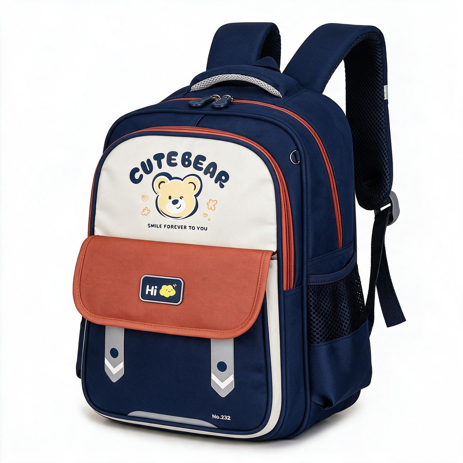 1786451810623_v6eeh876_2 Sac à Dos Scolaire Enfant Motif Ours Cute Bear Design Ergonomique Bleu et Rouge SACKDS28BRG - حقيبة ظهر مدرسية للأطفال بتصميم الدب اللطيف - الصورة 1