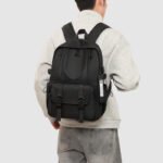 ⁦Sac à Dos Ergonomique et Imperméable Port USB Intégré Noir SACHM02N - حقيبة ظهر متعددة الوظائف للعمل والسفر مع منفذ شحن⁩ - الصورة ⁦3⁩