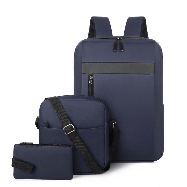 1786455981541_hyco7b1e_2 Ensemble 3 PCS sac a dos Élégant et Imperméable pour Homme Avec Port USB Gris Mat-02 - طقم حقائب رجالية أنيقة 3 في 1 مع منفذ شحن - الصورة 1