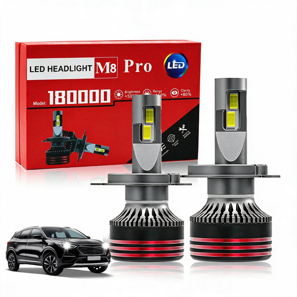 1786625150247_irp751vz_1 Ampoules LED pour Voiture M8 Pro 120W - Très Haute Luminosité 60 000 LM H4 - مصابيح للسيارات عالية الأداء إضاءة بيضاء - الصورة 1