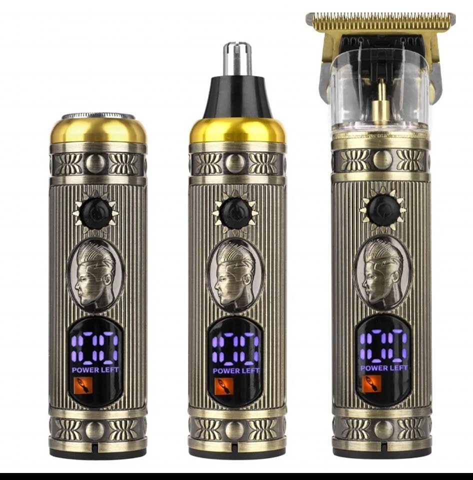 375057273_792366286230966_6811912833594517292_n.jpg Ensemble de rasoir électrique pour hommes, tondeuse pour barbe et nez, chargeur USB, avec écran LCD - الصورة 1