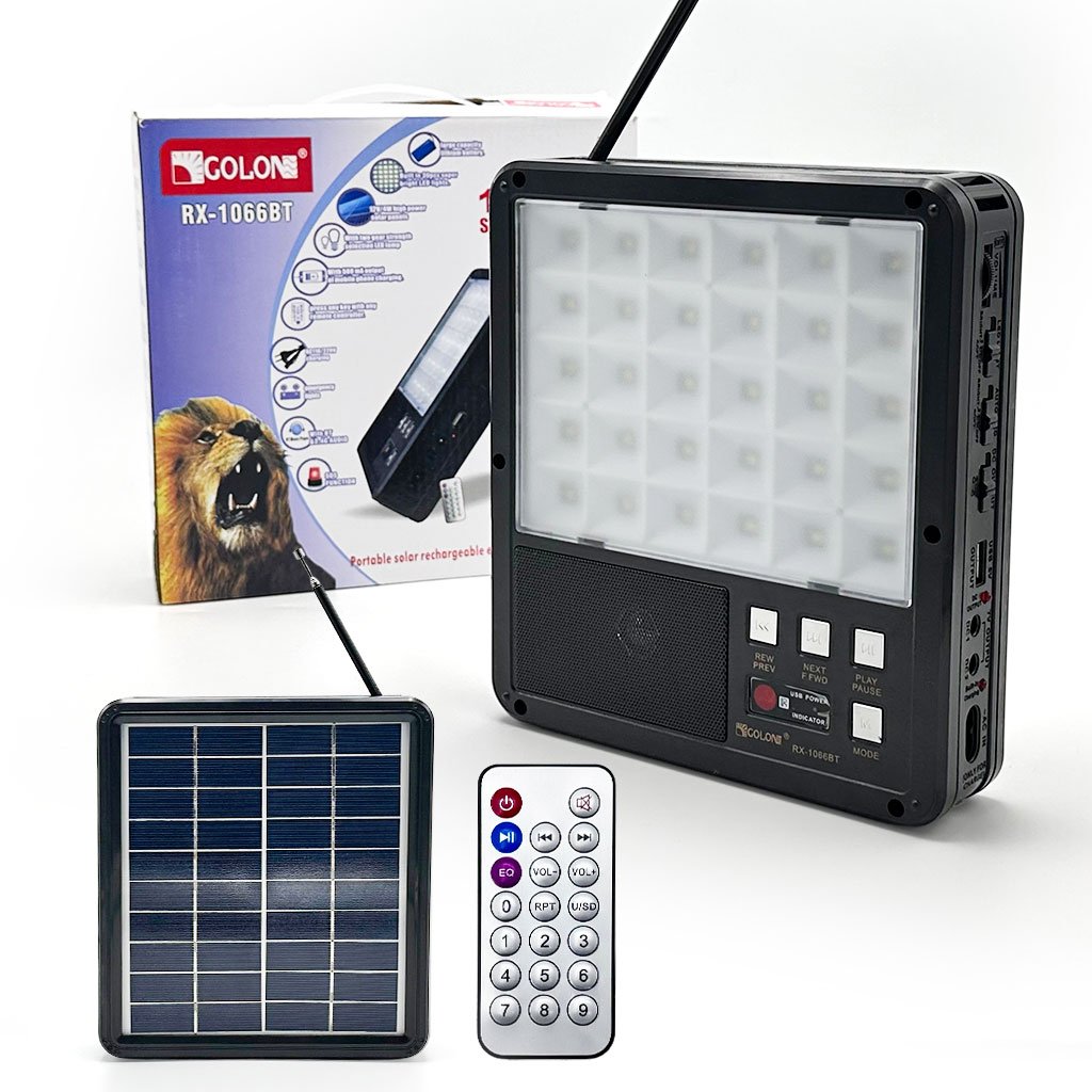 5271-marketing-0-1774878160563 Kit d’Éclairage Solaire avec Haut Parleur Bluetooth RX-1066BT – طقم إنارة بالطاقة الشمسية - الصورة 1