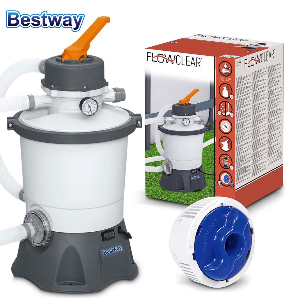 58515-cnc-2.jpg FlowClear Pompe de Filtre à Sable 1100-18100L Bestway 58515 - الصورة 1