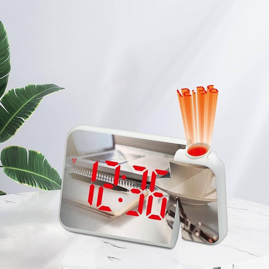 61jYig3kVJL._AC_UF8941000_QL80_.jpg Réveil numérique intelligent avec projecteur 180° TempéRature USB , Snooze DS-8590L - الصورة 1