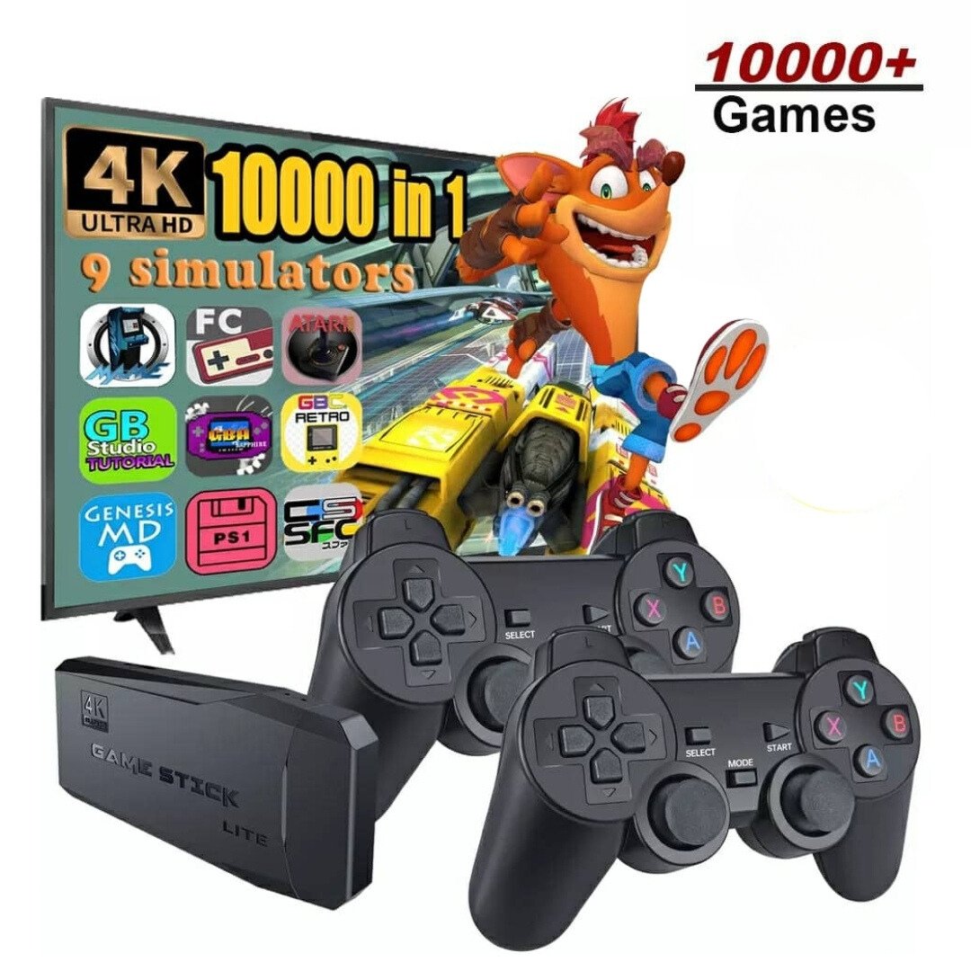 xr:d:DAFinxpG8j4:117,j:8461531810711131884,t:23062009 Console de jeu vidéo rétro avec 10000 jeux intégrés +2 manette sans fil 4K HDMI - الصورة 1