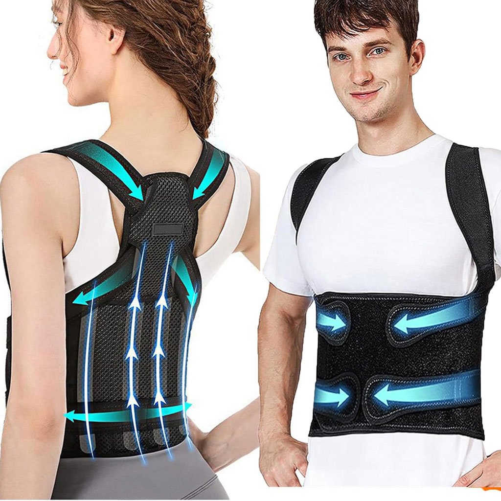 Back-Brace-cnc-1.jpg Support Dorsal Respirant et Réglable pour la Correction de la Posture – حزام شد الظهر - الصورة 1