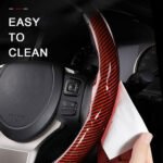 ⁦Couvre volant de voiture en fibre de carbone de haute qualité – غطاء عجلة القيادة⁩ - الصورة ⁦3⁩