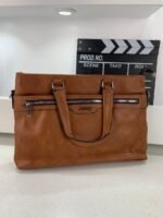 ⁦Cartable Homme en Simili Cuir Design Élégant Jeep 180551-12 Marron Clair – حقيبة جلدية لون بني فاتح⁩ - الصورة ⁦3⁩