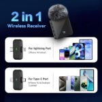 ⁦Microphone Sans Fil Professionnel 2en1 pour iPhone et Android F15 – ميكروفون لاسلكي متعدد المنافذ⁩ - الصورة ⁦4⁩