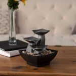 ⁦Fontaine à eau cascade avec éclairage LED pour décoration intérieure et ambiance V4⁩ - الصورة ⁦4⁩