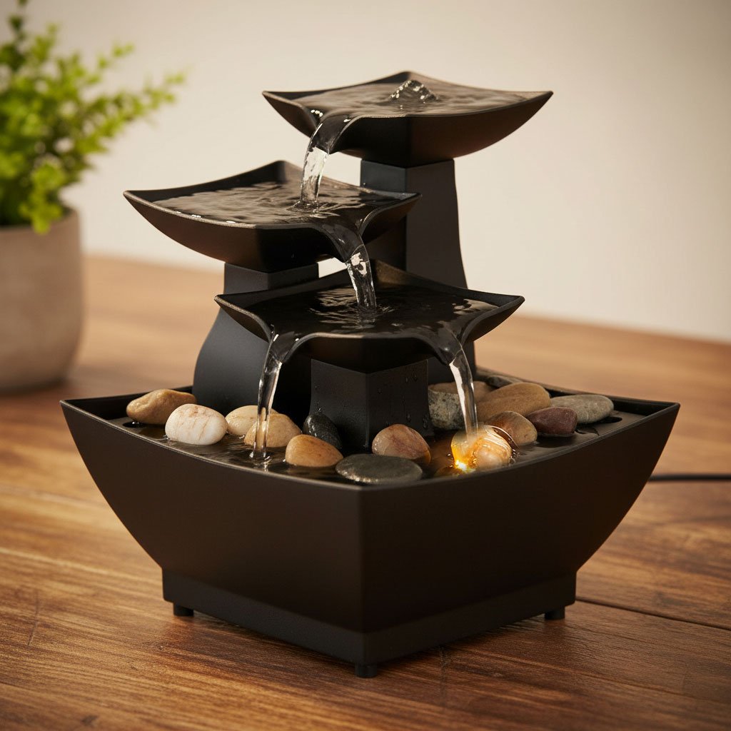 Fontaine-LED-V4-CNC-1-1.jpg Fontaine à eau cascade avec éclairage LED pour décoration intérieure et ambiance V4 - الصورة 1