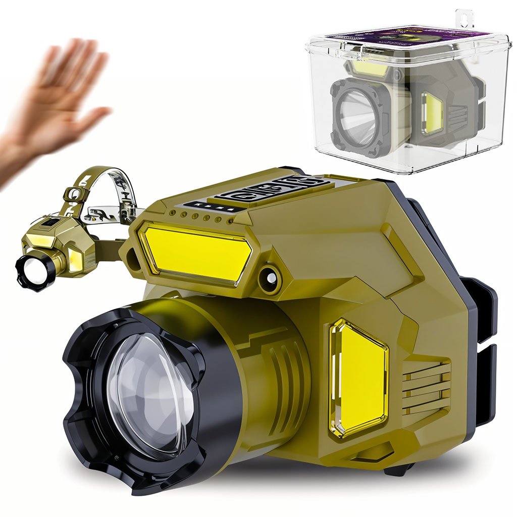 HX-918S-cnc-1.jpg Lampe frontale rechargeable avec capteur de mouvement – مصباح مع مستشعر حركة - الصورة 1