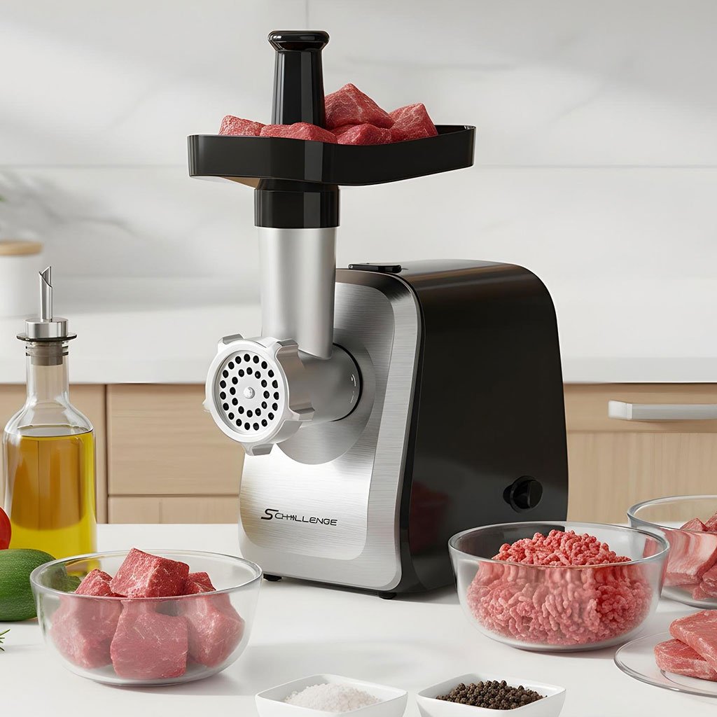 Hachoir-MG5016-GS-cnc.jpg Hachoir à viande Schallenge AMB-MG5016-GS 1300W – ماكينة فرم اللحوم - الصورة 1