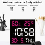 ⁦Horloge murale numérique forme carrée grand écran JH2301 – ساعة حائط رقمية⁩ - الصورة ⁦3⁩