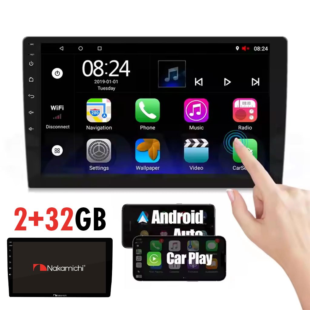 Nakamichi-CNC.jpg Autoradio Android Nakamichi 2+32GB avec Carplay Android Auto et GPS – شاشة ذكية للسيارات - الصورة 1