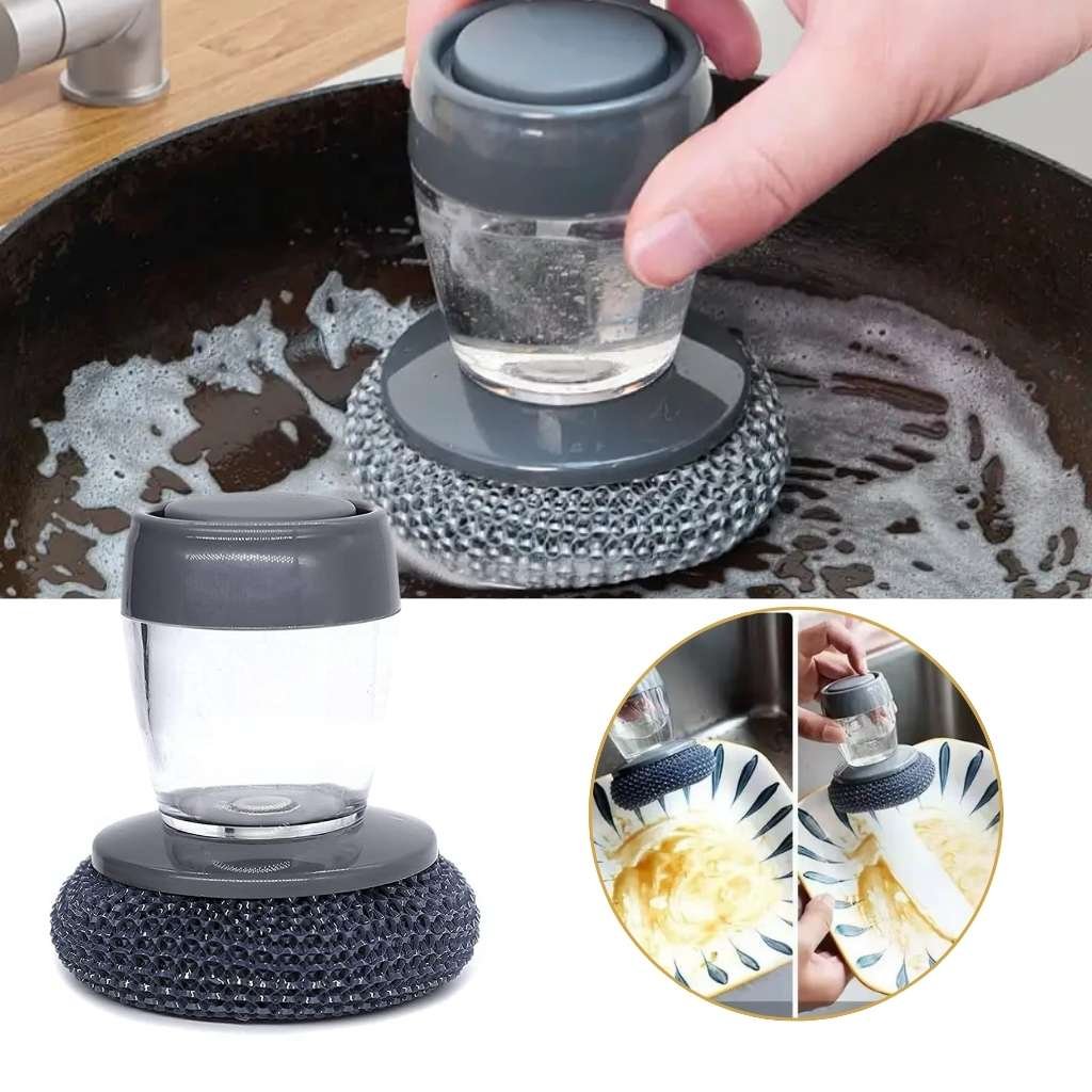 Palm-Brush-CNC-2.jpg Brosse à Main avec Distributeur de Savon pour Cuisine – فرشاة يدوية بموزع صابون للمطبخ - الصورة 1