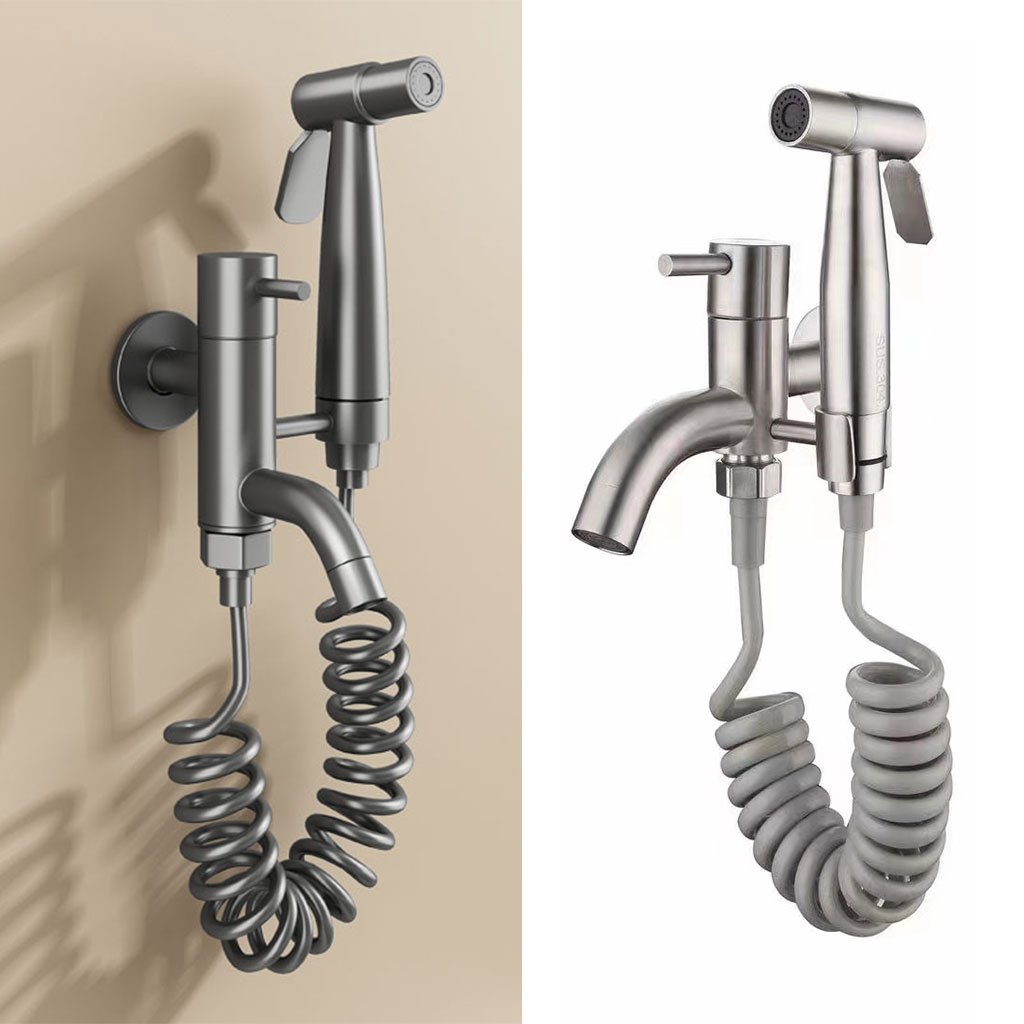 Robinet-Gray-cnc-1-1.jpg Pulvérisateur De Toilette À Haute Pression Avec Le Kit De Robinet V2 – رشاش مع صنبور حمام - الصورة 1