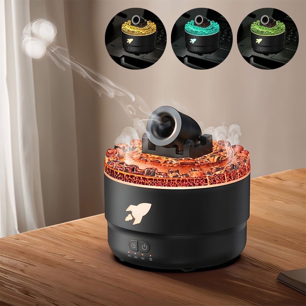 Rocket-Humd-cnc-1.jpg Humidificateur d’arôme à canon avec lumières LED colorées – معطر جو يضفي ديكور رائع في منزلك - الصورة 1