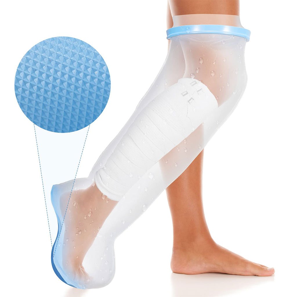 SL-2105-CNC-1.jpg Housse de plâtre imperméable pour la douche, protection pour jambe adulte – غطاء عازل للمياه للرجل المكسورة كاملة - الصورة 1