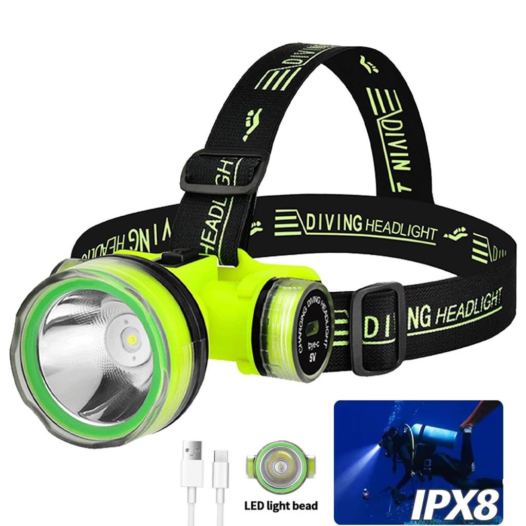 SQ901-CNC-1.jpg Lampe Frontale de Plongée Étanche et Rechargeable – مصباح غطس - الصورة 1