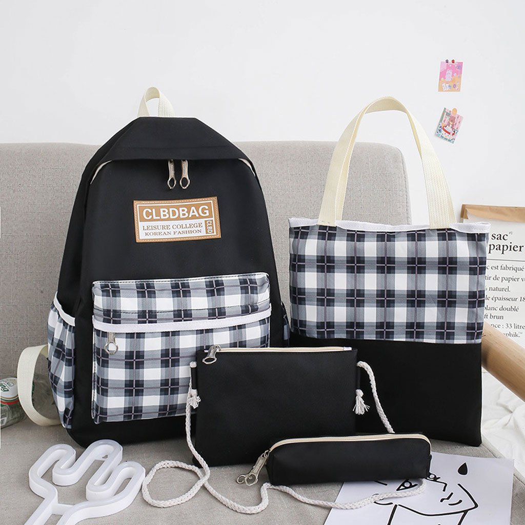 Sac-Chinois-V19-9-1.jpg Ensemble de sacs d’école Kawai pour adolescents 4Pcs CLBD V4 Noir – محفظة 4 قطع كاواي أسود - الصورة 1