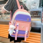 ⁦Ensemble de sacs d’école Kawai pour adolescents 5Pcs Guiyu V1 Rose – محفظة 5 قطع كاواي وردي⁩ - الصورة ⁦3⁩