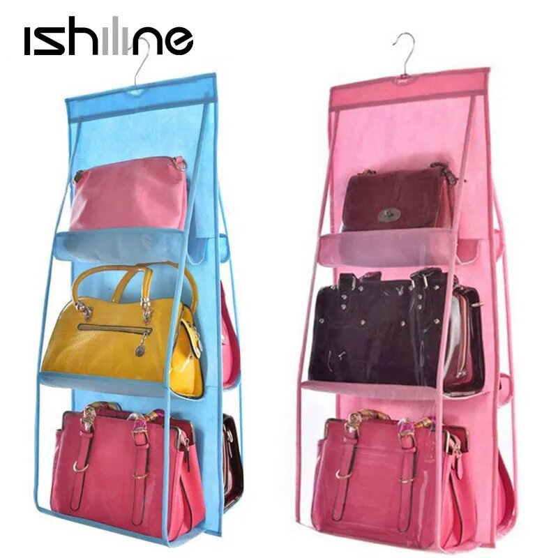 Sac-de-rangement-transparent-pour-armoire-6-poches-sac-de-rangement-transparent-pour-sac-main-Cisco.jpg_.jpg Organisateur de sac à main suspendu - منظم حقائب اليد المعلق - الصورة 1