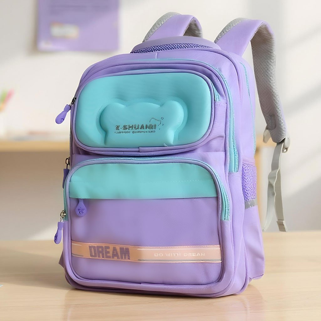 ShuaiQi-18-1.jpg Sac à Dos Scolaire Orthopédique pour Enfants X-SHUAIQI Mauve – محفظة مدرسية للأطفال بنفسجي - الصورة 1