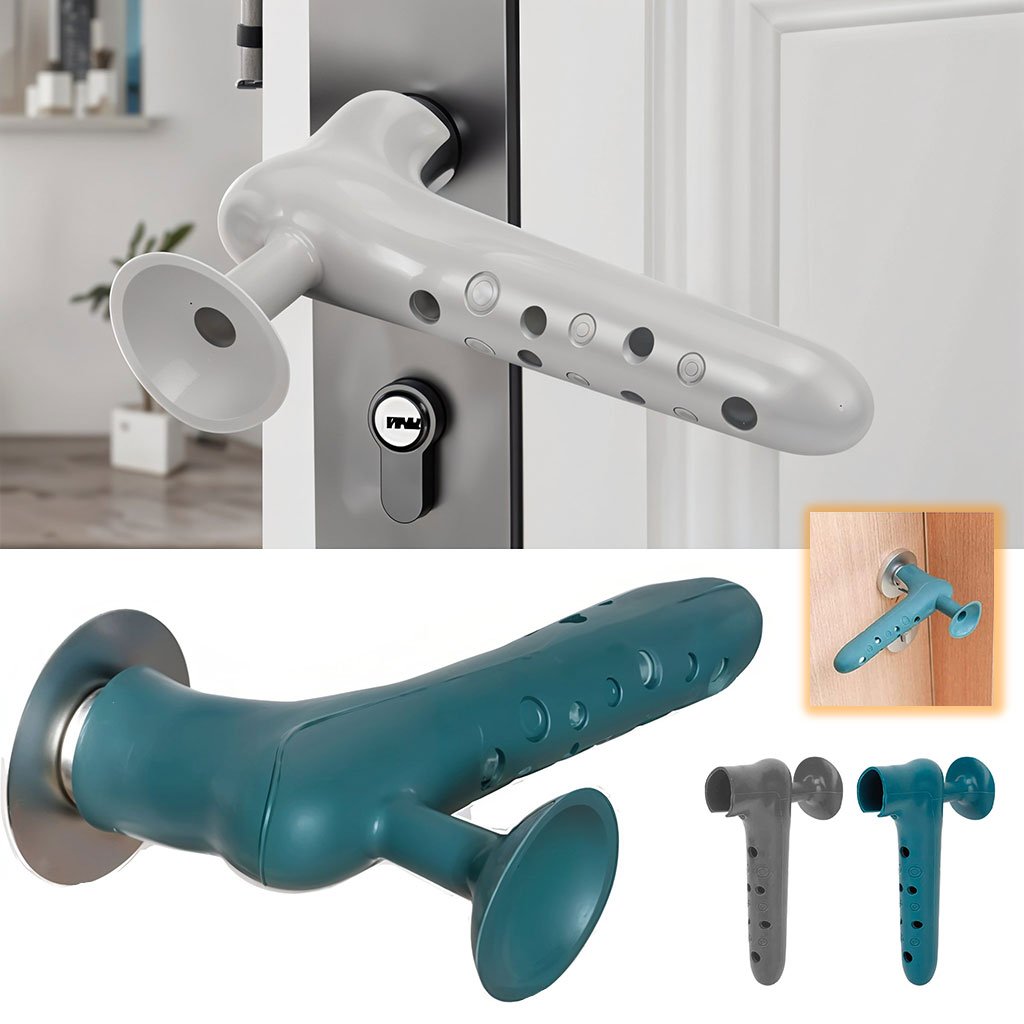 Silicone-Pass-cnc-1-1.jpg Poignée de porte en silicone avec ventouse pour absorber le choc 1Pcs – مقبض من سيليكون لحماية الحائط - الصورة 1