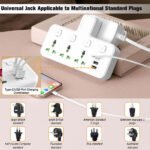 ⁦Multiprise Murale LED avec 2 ports USB-A et 1 port USB-C (charge rapide) – مقبس طاقة مقبس طاقة مع منافذ شحن⁩ - الصورة ⁦3⁩