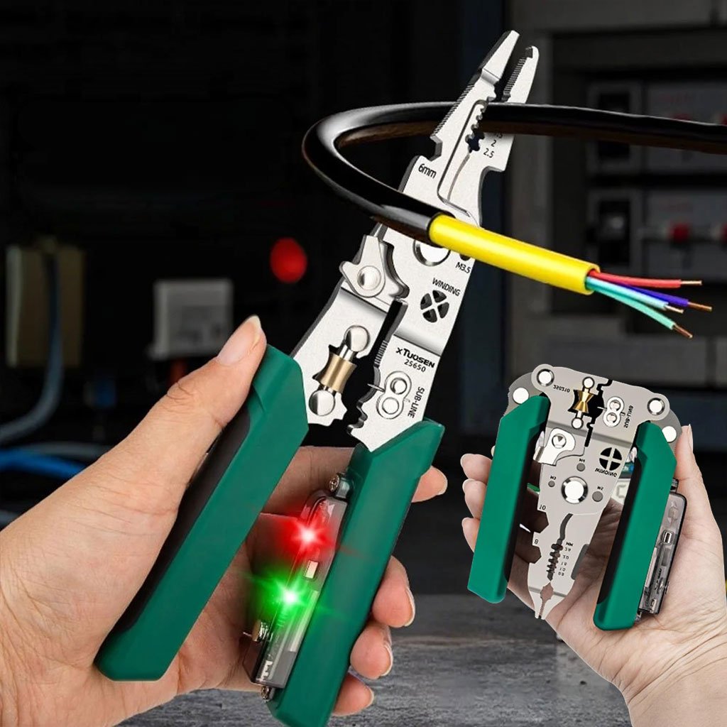 Stripping-Pliers-cnc-2.jpg Pince à dénuder multifonction avec testeur de tension – أداة تجريد الأسلاك متعددة الوظائف - الصورة 1