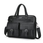 Cartable Homme en Simili Cuir Design Élégant Jeep Noir – حقيبة جلدية لون أسود