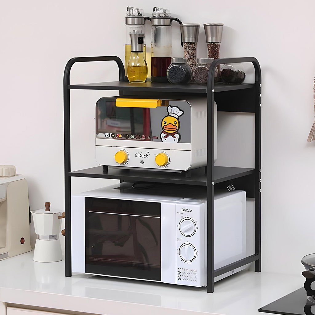 support-micro-wv-3et-cnc-7.jpg Support pour four à micro-ondes et étagère de rangement 3 étages – منظم أغراض وحامل ميكروويف - الصورة 1