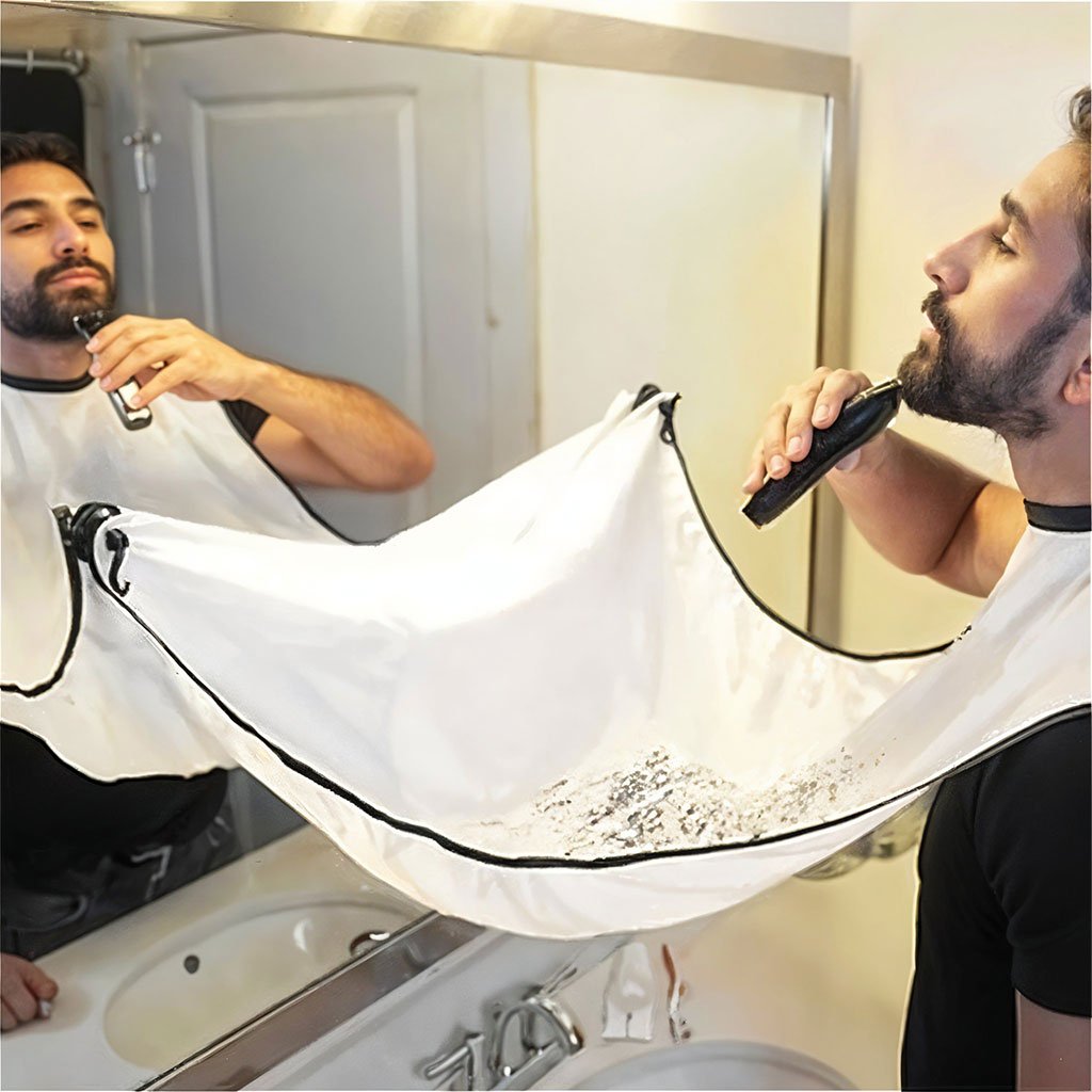 tablier-coiffeur-6-1.jpg Bavoir à Barbe Pour Homme Tissue Imperméable – مأزر حلاقة يثبت على المرآة - الصورة 1