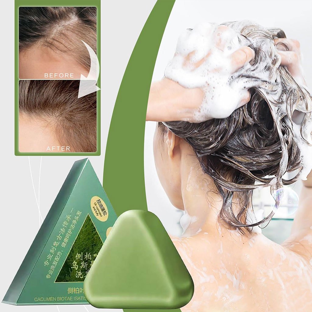 Seven-Green-cnc.jpg Seven Green shampoing solide à mousse dense pour des cheveux brillants et forts – الصابون الصيني الأخضر - الصورة 1