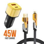 Chargeur Voiture 3en1 Fast Charge 45W - شاحن سيارة سريع